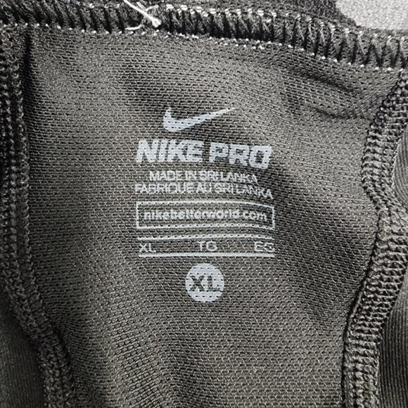 Nike Pro Men's Black Grey Dry Fit Athletic Compression Workout Pants, sz XLarge - Picture 2 of 8